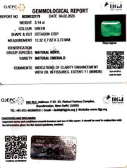 3.14/CT Natural Panna Stone with Govt. Lab Certificate (23310)